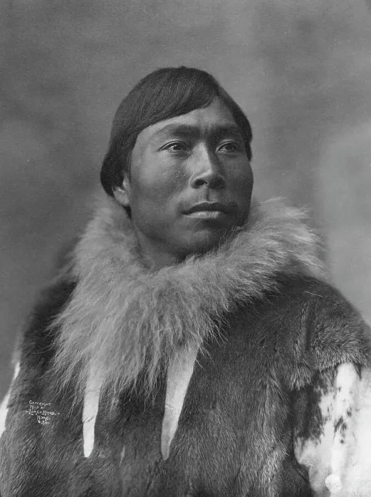 Framed Print : Eskimo posing, c1903, printed (1927?). Creator: Lomen Brothers Framed Print : Eskimo posing, c1903, printed (1927?). Creator: Lomen Brothers