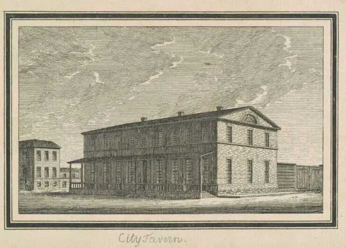 Framed Print : Esperanza, City Tavern, 1795. Creator: Charles Balthazar Julien Fé Framed Print : Esperanza, City Tavern, 1795. Creator: Charles Balthazar Julien Fé
