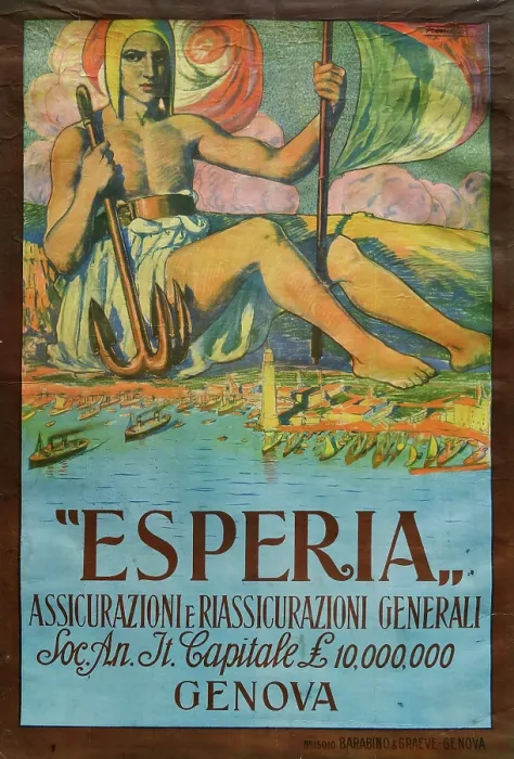 Framed Print : Esperia Assicurazioni, Early 1930s. Creator: Trematore, Severino (1895-1940) Framed Print : Esperia Assicurazioni, Early 1930s. Creator: Trematore, Severino (1895-1940)