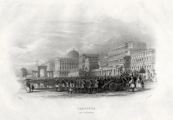 The Esplanade, Calcutta, India, 1860. Artist: E Radclyffe