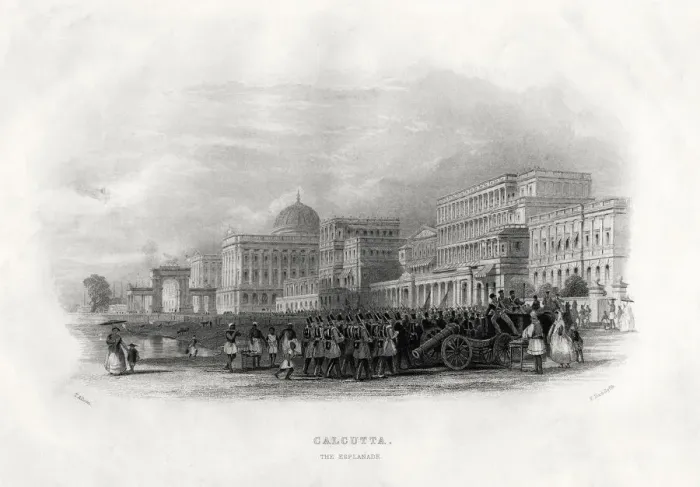 Framed Print : The Esplanade, Calcutta, India, 1860. Artist: E Radclyffe Framed Print : The Esplanade, Calcutta, India, 1860. Artist: E Radclyffe