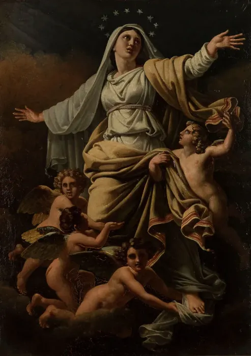 Framed Print : Esquisse pour la chapelle du lycée Louis-le-Grand : L'Assomption de la Vierge, c.1828. Creator: Alexandre-Charles Guillemot Framed Print : Esquisse pour la chapelle du lycée Louis-le-Grand : L'Assomption de la Vierge, c.1828. Creator: Alexandre-Charles Guillemot