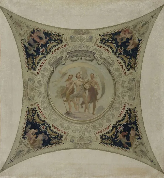 Framed Print : Esquisse pour la galerie Lobau de l'Hôtel de Ville de Paris : Apollon, 1890. Creator: Hector d Espouy Framed Print : Esquisse pour la galerie Lobau de l'Hôtel de Ville de Paris : Apollon, 1890. Creator: Hector d Espouy