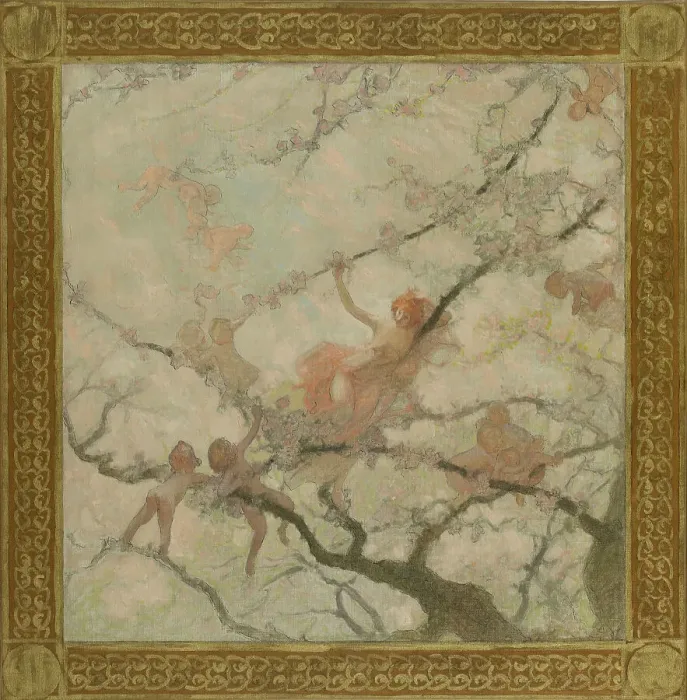 Framed Print : Esquisse pour la mairie du 15e arrondissement : Femme et enfants dans des branchages, c.1929. Creator: Georges-Picard Picard Framed Print : Esquisse pour la mairie du 15e arrondissement : Femme et enfants dans des branchages, c.1929. Creator: Georges-Picard Picard