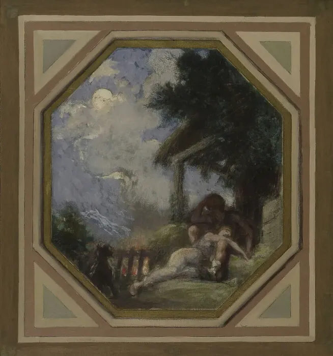 Framed Print : Esquisse pour la mairie du 15e arrondissement : Le repos des époux, 1884. Creators: Jacques Ferdinand Humbert, Pierre Lagarde Framed Print : Esquisse pour la mairie du 15e arrondissement : Le repos des époux, 1884. Creators: Jacques Ferdinand Humbert, Pierre Lagarde