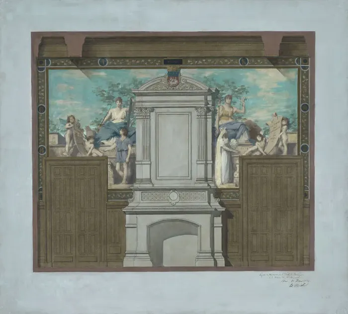 Framed Print : Esquisse pour la mairie du 20ème arrondissement : Le Mariage, 1884. Creator: Edouard Michel Lancon Framed Print : Esquisse pour la mairie du 20ème arrondissement : Le Mariage, 1884. Creator: Edouard Michel Lancon