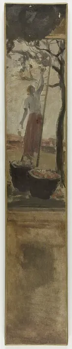 Framed Print : Esquisse pour la mairie du 4ème : La cueillette des pommes, 1884. Creator: Paul Albert Besnard Framed Print : Esquisse pour la mairie du 4ème : La cueillette des pommes, 1884. Creator: Paul Albert Besnard