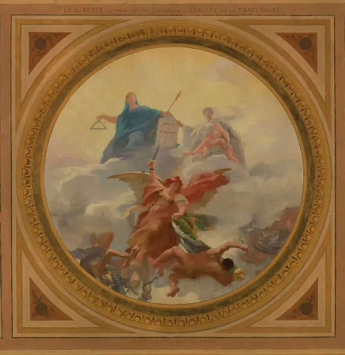 Framed Print : Esquisse pour la mairie du 6ème arrondissement de Paris. Liberté. Egalité. Fraternité, 1887. Creator: Leon Pierre Urbain Bourgeois Framed Print : Esquisse pour la mairie du 6ème arrondissement de Paris. Liberté. Egalité. Fraternité, 1887. Creator: Leon Pierre Urbain Bourgeois
