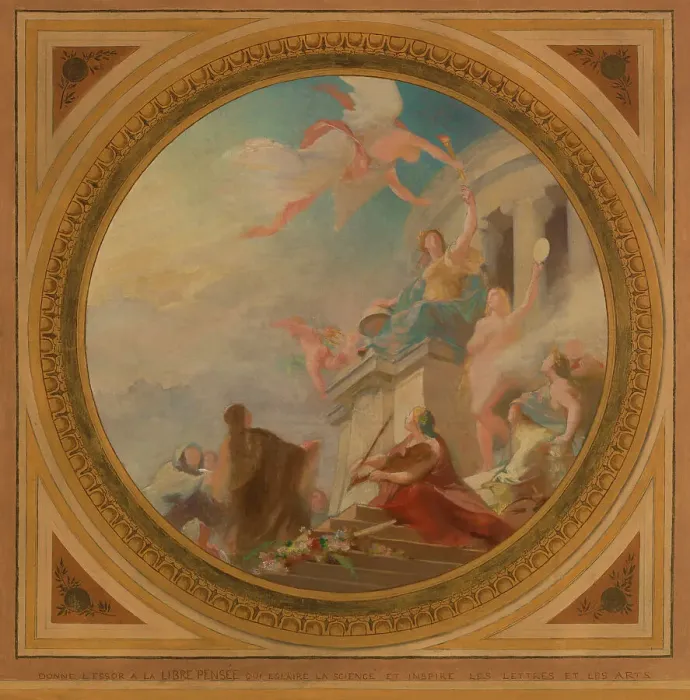 Framed Print : Esquisse pour la mairie du 6ème arrondissement de Paris. Liberté. Egalité. Fraternité, 1887. Creator: Leon Pierre Urbain Bourgeois Framed Print : Esquisse pour la mairie du 6ème arrondissement de Paris. Liberté. Egalité. Fraternité, 1887. Creator: Leon Pierre Urbain Bourgeois