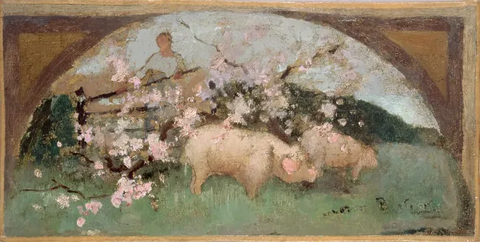 Framed Print : Esquisse pour la salle à manger de l'Hôtel de Ville de Paris : La viande de porc, 1893. Creator: Georges Bertrand Framed Print : Esquisse pour la salle à manger de l'Hôtel de Ville de Paris : La viande de porc, 1893. Creator: Georges Bertrand