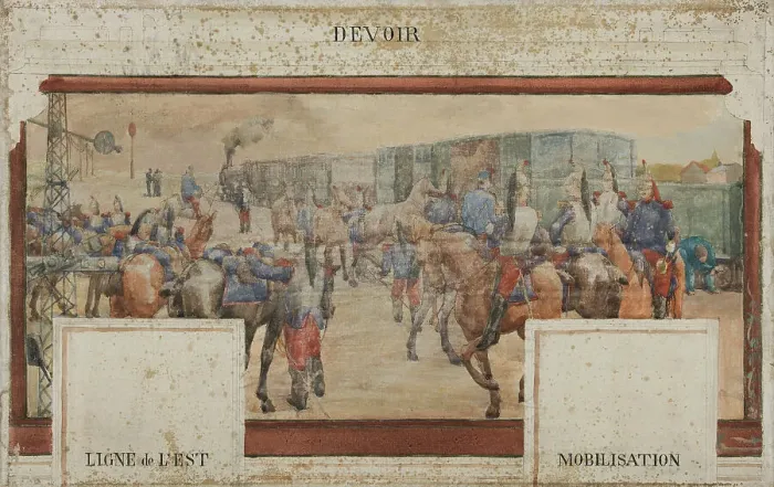 Framed Print : Esquisse pour la salle des fêtes de la mairie de Nogent-sur-Marne : Devoir : Ligne... 1889. Creator: Edmond Debon Framed Print : Esquisse pour la salle des fêtes de la mairie de Nogent-sur-Marne : Devoir : Ligne... 1889. Creator: Edmond Debon