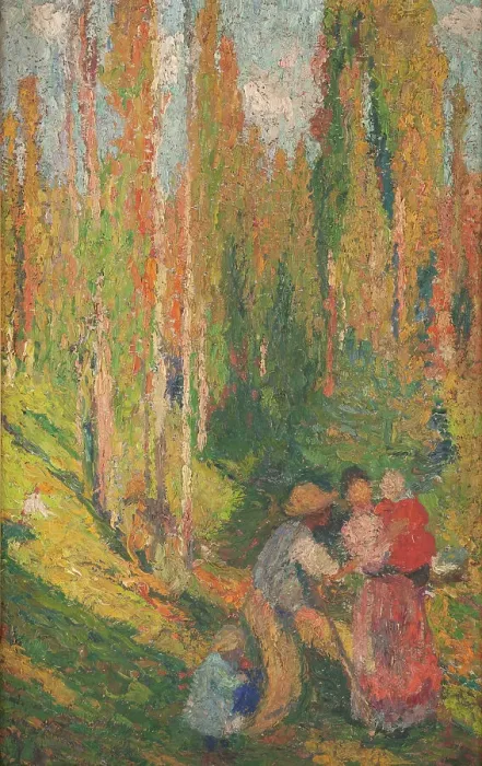 Framed Print : Esquisse pour la salle des mariages de la mairie du 10ème : L'été, scène champêtre, c.1905 - 1907. Creator: Henri Jean Guillaume Martin Framed Print : Esquisse pour la salle des mariages de la mairie du 10ème : L'été, scène champêtre, c.1905 - 1907. Creator: Henri Jean Guillaume Martin