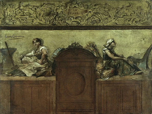 Esquisse pour la salle des mariages de la mairie du 15e arrondissement : Le travail, 1884. Creator: Leon Francois Comerre