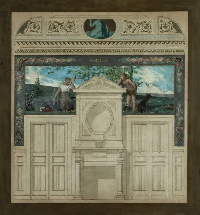 Framed Print : Esquisse pour la salle des mariages de la mairie de Saint-Maur-des-Fossés : Amour, 1883. Creator: Edouard Michel Lancon Framed Print : Esquisse pour la salle des mariages de la mairie de Saint-Maur-des-Fossés : Amour, 1883. Creator: Edouard Michel Lancon
