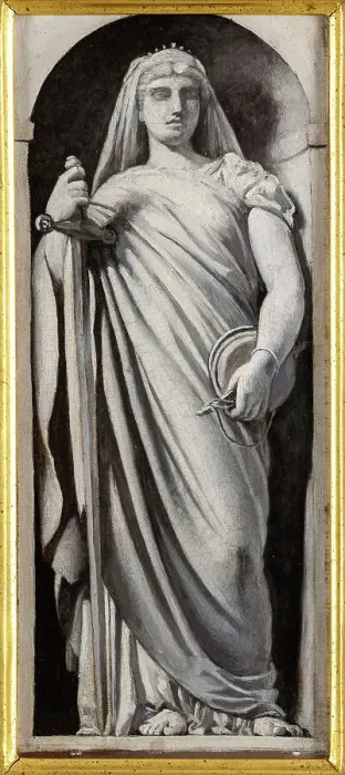 Framed Print : Esquisse pour le Palais de Justice de Paris : la Justice, c.1873. Creator: Leon Joseph Florentin Bonnat Framed Print : Esquisse pour le Palais de Justice de Paris : la Justice, c.1873. Creator: Leon Joseph Florentin Bonnat