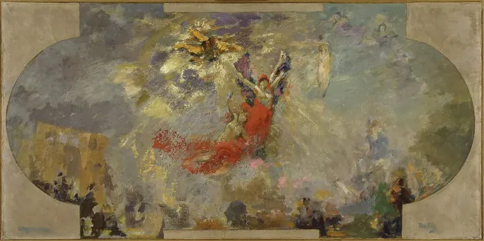 Framed Print : Esquisse pour le Petit Palais, galerie sud : Apothéose (plafond central), between 1906 and 1913. Creator: Alfred Philippe Roll Framed Print : Esquisse pour le Petit Palais, galerie sud : Apothéose (plafond central), between 1906 and 1913. Creator: Alfred Philippe Roll