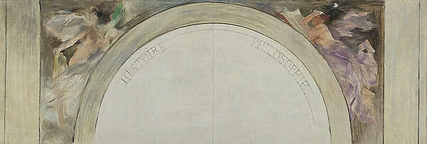 Esquisse pour le salon d'entrée de l'Hôtel de Ville de Paris : L'histoire et la philosophie, 1892. Creator: Paul Louis Delance