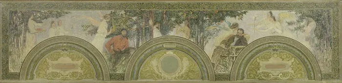 Framed Print : Esquisse pour le salon d'entrée sud de l'Hôtel de Ville : La Peinture - La Littérature, 1892. Creators: Henri Jean Guillaume Martin, Louis Felix Bigaux Framed Print : Esquisse pour le salon d'entrée sud de l'Hôtel de Ville : La Peinture - La Littérature, 1892. Creators: Henri Jean Guillaume Martin, Louis Felix Bigaux