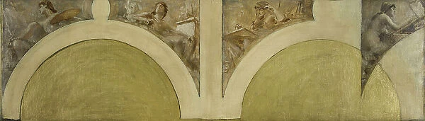 Esquisse pour le salon des Arts de l'Hôtel de Ville de Paris : La peinture, la sculpture... c.1891. Creator: Theobald Chartran