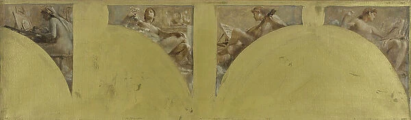 Esquisse pour le salon des Arts de l'Hôtel de Ville de Paris : La gravure de médailles... c.1891. Creator: Theobald Chartran