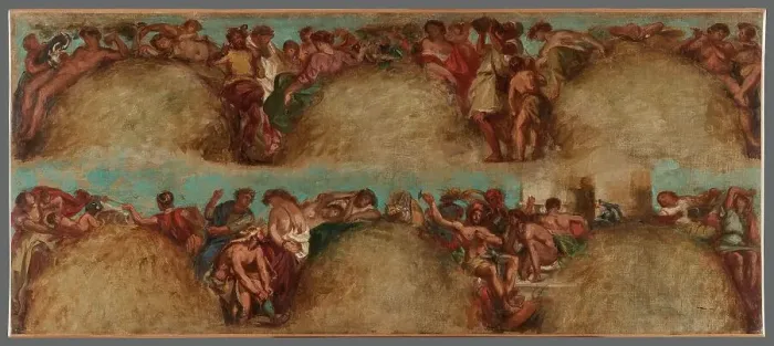 Framed Print : Esquisse pour le salon du Roi du Palais Bourbon - L'Agriculture. La Guerre, begins 1849 ends 1854. Creator: Pierre Andrieu Framed Print : Esquisse pour le salon du Roi du Palais Bourbon - L'Agriculture. La Guerre, begins 1849 ends 1854. Creator: Pierre Andrieu