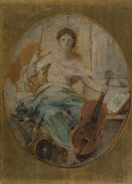 Esquisse pour le théâtre du Châtelet : La musique, 1891. Creator: Francois Lafon