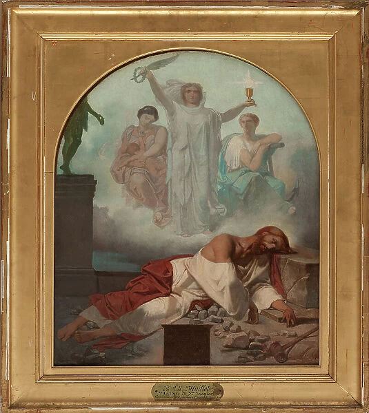 Esquisse pour l'église Saint-Jacques-du-Haut-le-Pas : Martyre de Saint Jacques, c.1860. Creator: Theodore Pierre Nicolas Maillot