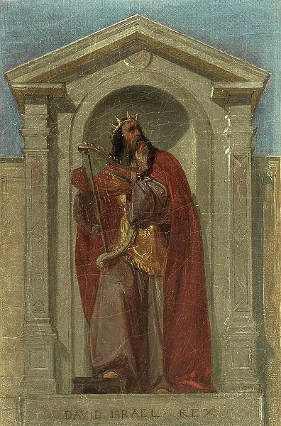 Esquisse pour l'église Notre-Dame-de-Bonne-Nouvelle : David, roi d'Israël, c.1840. Creator: Auguste Hesse