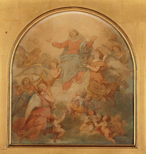Esquisse pour l'église Saint-Nicolas-du-Chardonnet : La Vierge Triomphante, 1857. Creator: Nicolas-Louis-François Gosse
