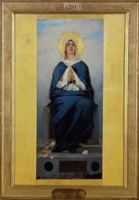 Framed Print : Esquisse pour l'église de Clichy-la-Garenne : L'Immaculée Conception, 1874. Creator: Jean Joseph Benjamin Constant Framed Print : Esquisse pour l'église de Clichy-la-Garenne : L'Immaculée Conception, 1874. Creator: Jean Joseph Benjamin Constant
