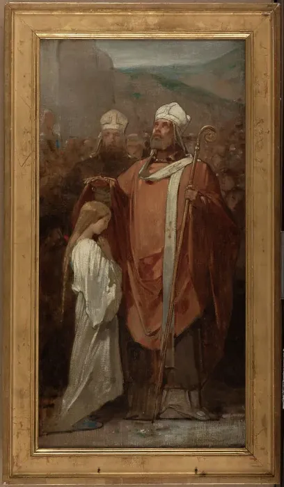 Framed Print : Esquisse pour l'église de Fontenay-sous-Bois : La Consécration de sainte Geneviève, 1874. Creator: Eugène Médard Framed Print : Esquisse pour l'église de Fontenay-sous-Bois : La Consécration de sainte Geneviève, 1874. Creator: Eugène Médard