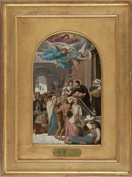 Esquisse pour l'église de la Trinité : Saint Vincent de Paul secourant les Lorrains après... 1873. Creator: Jean Lecomte du Nouy