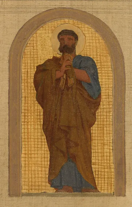 Framed Print : Esquisse pour l'église de la Trinité : L'Agneau pascal. Groupe d'anges adorateurs... c.1864. Creator: Armand Felix Marie Jobbe-Duval Framed Print : Esquisse pour l'église de la Trinité : L'Agneau pascal. Groupe d'anges adorateurs... c.1864. Creator: Armand Felix Marie Jobbe-Duval