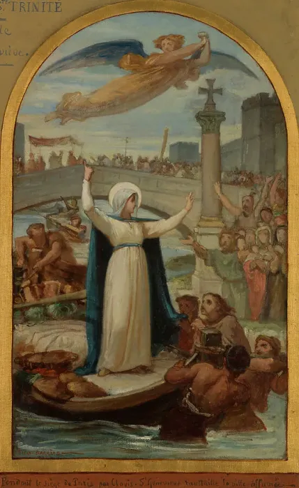 Framed Print : Esquisse pour l'église de La Trinité : Les Malheureux et les pauvres implorent sainte... c.1873. Creator: Felix Joseph Barrias Framed Print : Esquisse pour l'église de La Trinité : Les Malheureux et les pauvres implorent sainte... c.1873. Creator: Felix Joseph Barrias