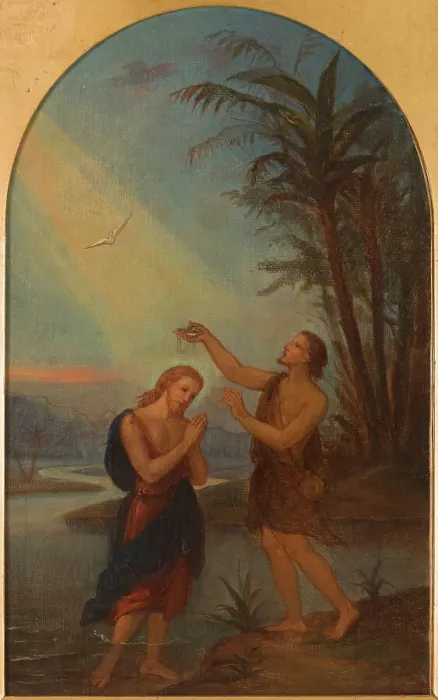 Framed Print : Esquisse pour l'église de Montrouge : Baptême du Christ, c.1869. Creator: Mathilde Duckett Framed Print : Esquisse pour l'église de Montrouge : Baptême du Christ, c.1869. Creator: Mathilde Duckett