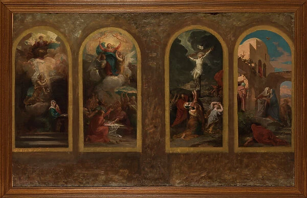 Esquisse pour l'église Notre-Dame-de-la-Croix : L'Annonciation - L'Assomption... c.1875. Creator: Jules-Louis Machard