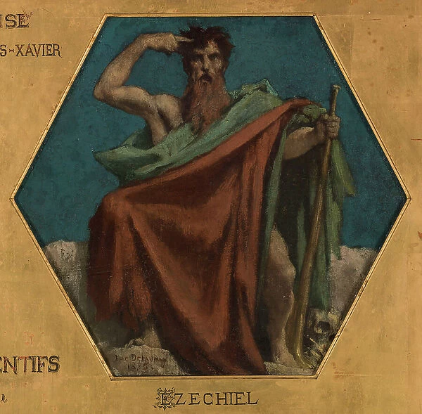 Esquisse pour l'église Saint François Xavier : Ezéchiel, 1875. Creator: Jules Elie Delaunay