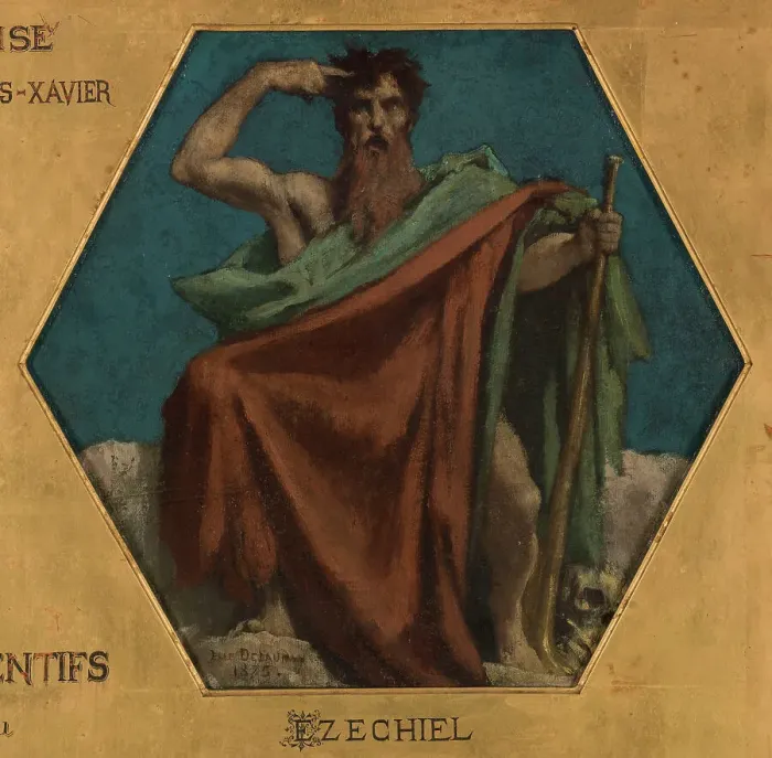 Framed Print : Esquisse pour l'église Saint François Xavier : Ezéchiel, 1875. Creator: Jules Elie Delaunay Framed Print : Esquisse pour l'église Saint François Xavier : Ezéchiel, 1875. Creator: Jules Elie Delaunay