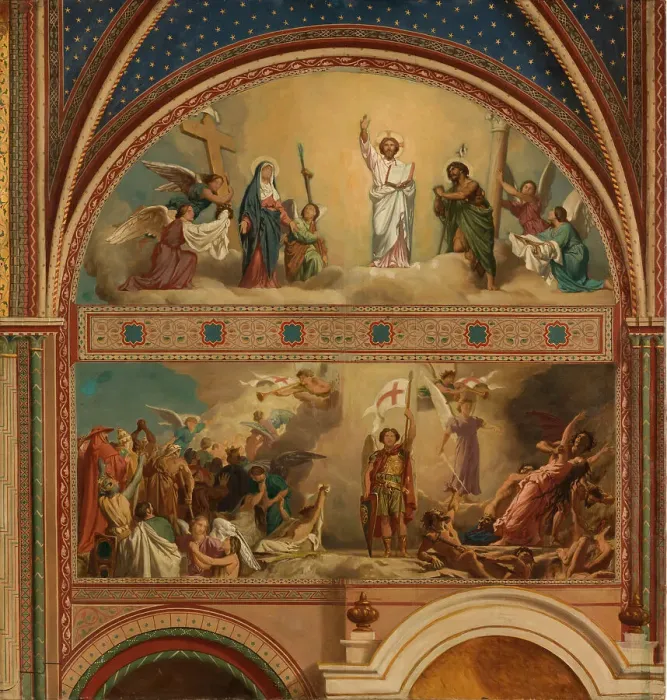 Framed Print : Esquisse pour l'église de Saint-Germain-des-Prés : Le Jugement Dernier, c.1872. Creator: Alexandre Jean Baptiste Hesse Framed Print : Esquisse pour l'église de Saint-Germain-des-Prés : Le Jugement Dernier, c.1872. Creator: Alexandre Jean Baptiste Hesse
