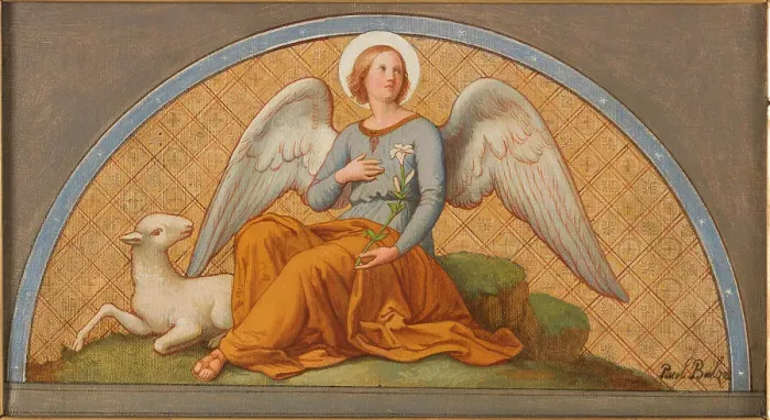 Framed Print : Esquisse pour l'église Saint-Joseph : L'Ange de douceur et de chasteté - Apothéose... 1870. Creator: Jean-Paul-Etienne Balze Framed Print : Esquisse pour l'église Saint-Joseph : L'Ange de douceur et de chasteté - Apothéose... 1870. Creator: Jean-Paul-Etienne Balze