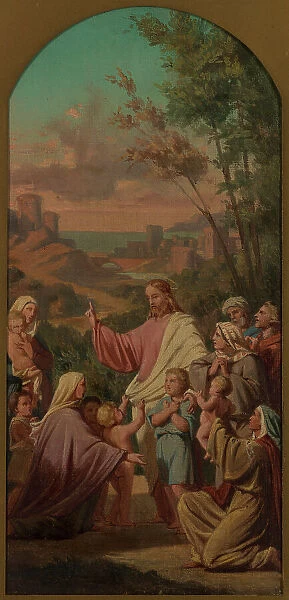 Esquisse pour l'église Saint-Louis-en-l'Ile : Laissez venir à moi les petits enfants. 1862. Creator: Charles Emile Hippolyte Lecomte-Vernet
