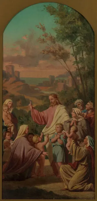 Framed Print : Esquisse pour l'église Saint-Louis-en-l'Ile : Laissez venir à moi les petits enfants. 1862. Creator: Charles Emile Hippolyte Lecomte-Vernet Framed Print : Esquisse pour l'église Saint-Louis-en-l'Ile : Laissez venir à moi les petits enfants. 1862. Creator: Charles Emile Hippolyte Lecomte-Vernet