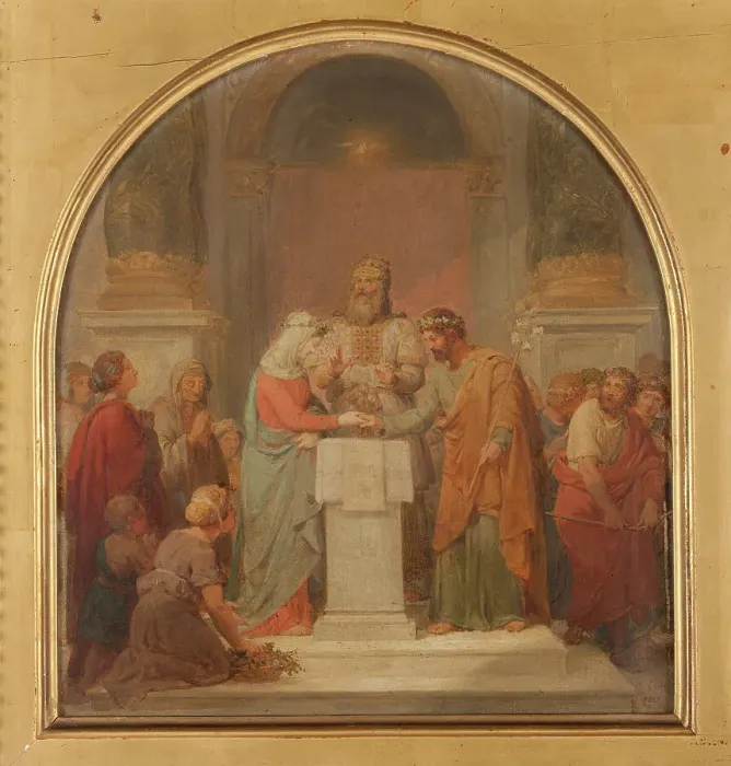 Framed Print : Esquisse pour l'église Saint-Nicolas-du-Chardonnet : Le Mariage de la Vierge, 1857. Creator: Nicolas-Louis-François Gosse Framed Print : Esquisse pour l'église Saint-Nicolas-du-Chardonnet : Le Mariage de la Vierge, 1857. Creator: Nicolas-Louis-François Gosse