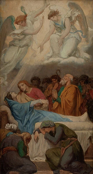 Esquisse pour l'église Saint-Sulpice : La Mort de la Vierge, 1869. Creator: Emile Jean Baptiste Philippe Bin