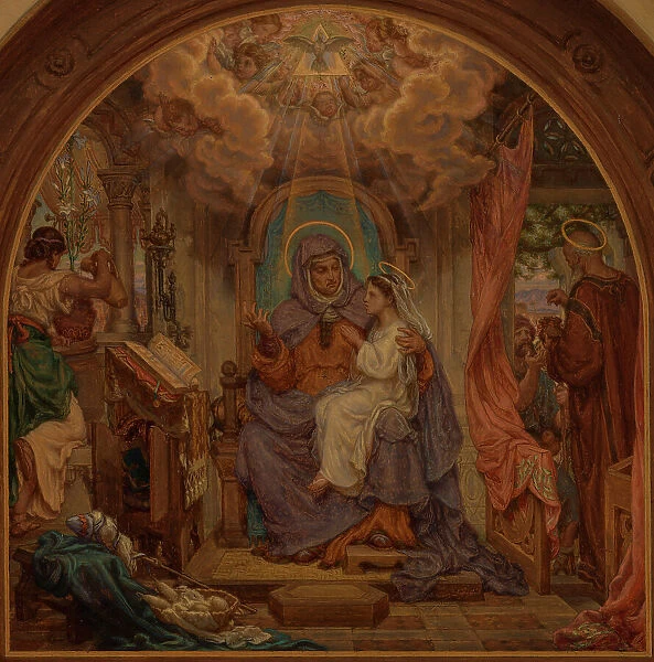 Esquisse pour l'église Sainte-Elisabeth : L'Education de la Vierge, 1872. Creator: Victor-François-Eloi Biennourry