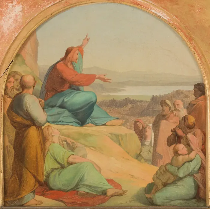 Framed Print : Esquisse pour l'église Sainte-Elisabeth : Le Sermon sur la montagne, 1849. Creator: Auguste Hesse Framed Print : Esquisse pour l'église Sainte-Elisabeth : Le Sermon sur la montagne, 1849. Creator: Auguste Hesse