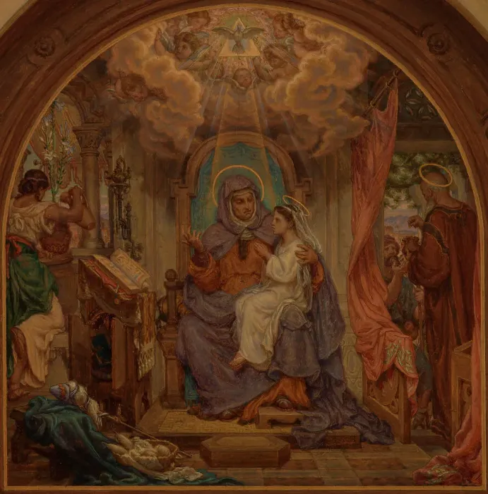 Framed Print : Esquisse pour l'église Sainte-Elisabeth : L'Education de la Vierge, 1872. Creator: Victor-François-Eloi Biennourry Framed Print : Esquisse pour l'église Sainte-Elisabeth : L'Education de la Vierge, 1872. Creator: Victor-François-Eloi Biennourry