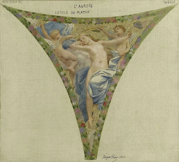 Esquisse pour l'escalier des fêtes de l'Hôtel de Ville - L'Aurore, 1901. Creator: Joseph Blanc