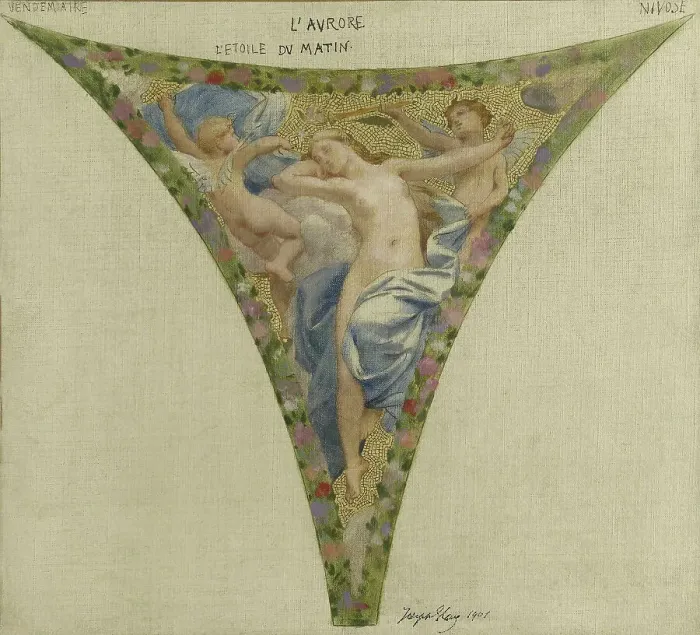 Framed Print : Esquisse pour l'escalier des fêtes de l'Hôtel de Ville - L'Aurore, 1901. Creator: Joseph Blanc Framed Print : Esquisse pour l'escalier des fêtes de l'Hôtel de Ville - L'Aurore, 1901. Creator: Joseph Blanc