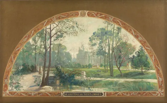 Framed Print : Esquisse pour l'escalier d'honneur de la mairie de Neuilly-sur-Seine : Le château... c.1908-1912. Creator: Henry Jean Louis Boureau Framed Print : Esquisse pour l'escalier d'honneur de la mairie de Neuilly-sur-Seine : Le château... c.1908-1912. Creator: Henry Jean Louis Boureau